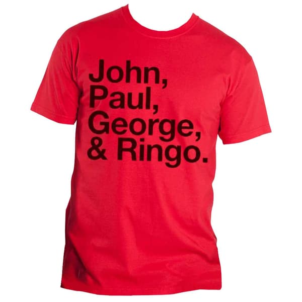 The Beatles John Paul George and Ringo logo Official Mens T Shirt