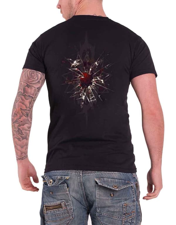 Slipknot T Shirt Shattered Band Gray Chapter logo Official Mens Black