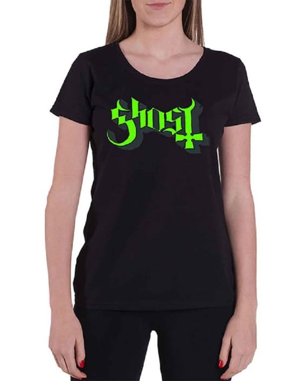 Ghost Green Keyline Logo Official Womens Skinny Fit T Shirt
