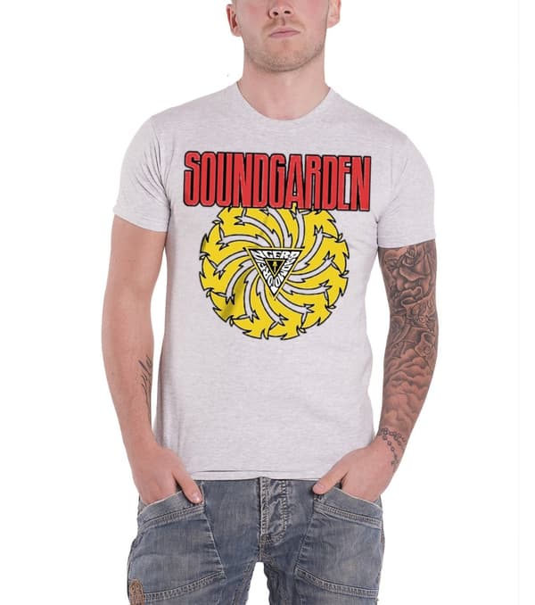 Soundgarden T Shirt Badmotorfinger band logo Official Mens Grey
