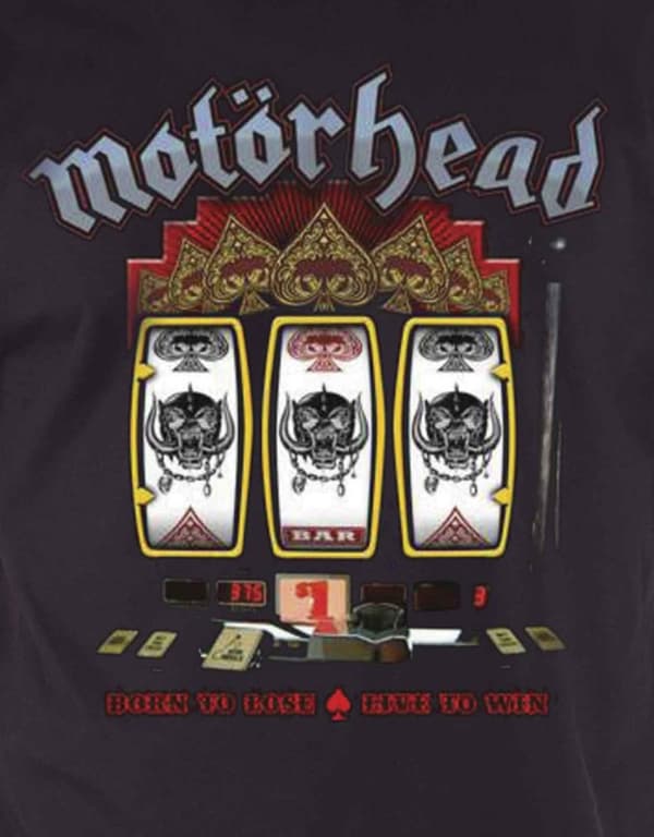 Motorhead T Shirt Slots Casino Slots Born to Lose logo Official Mens
