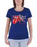Miniatyrbild 1 av 4: Rolling Stones T Shirt Lick The Flag Official Womens Blue Skinny Fit 14