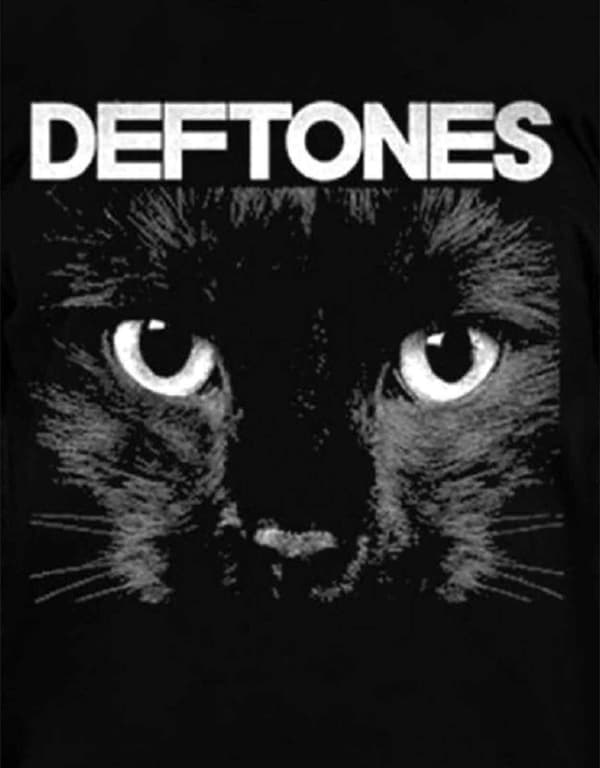 Deftones T Shirt Sphinx Cat Eyes Album Cover Band Logo Official Mens Black