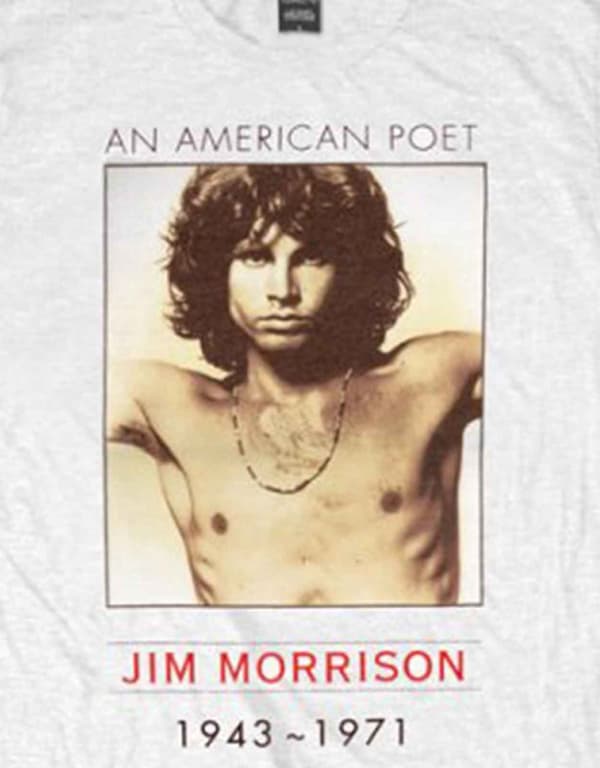 The Doors T Shirt Jim Morrison American Poet Official Mens White