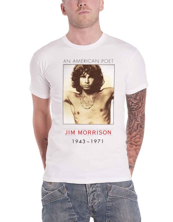 The Doors T Shirt Jim Morrison American Poet Official Mens White