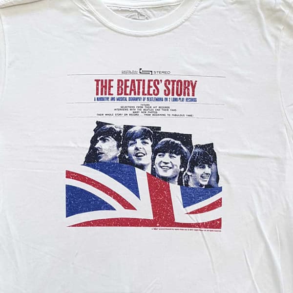 The Beatles T Shirt The Beatles Story Band Logo Official Mens White