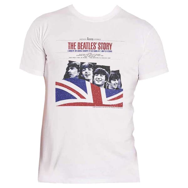 The Beatles T Shirt The Beatles Story Band Logo Official Mens White