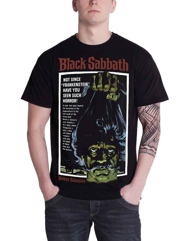 Plan 9 Black Sabbath Classic Vintage Poster Official Unisex Black T Shirt S