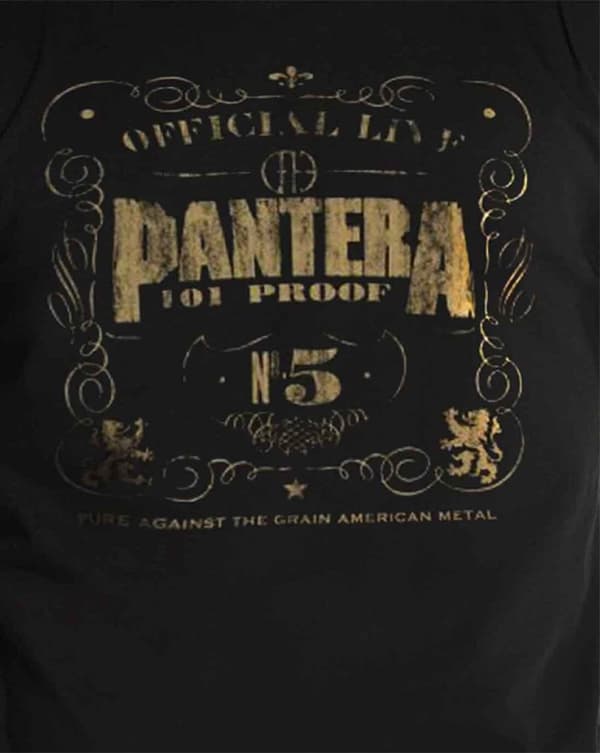 Pantera T Shirt 101 Proof Distressed band logo Official Mens  Black