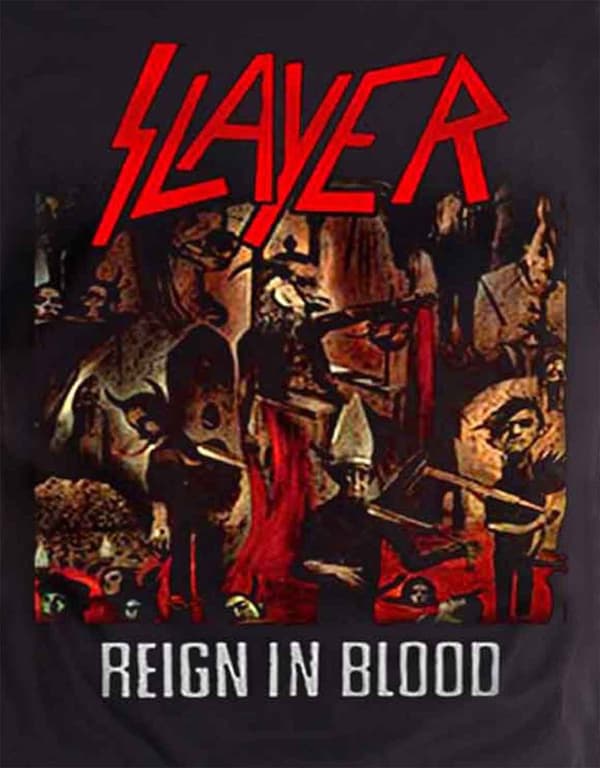 Slayer T Shirt Reign In Blood Killer Album Band Logo Official Mens Black