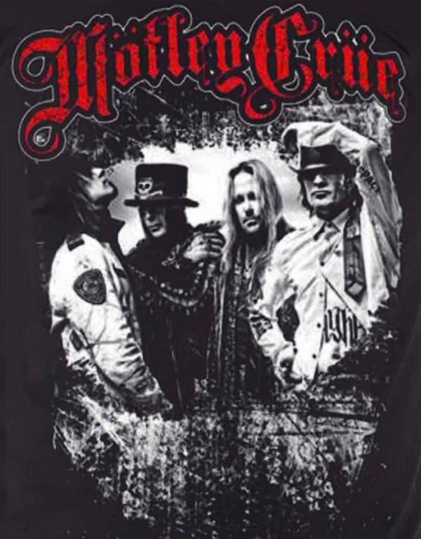 Motley Crue T Shirt Greatest Hits Band shot logo Official Mens Black