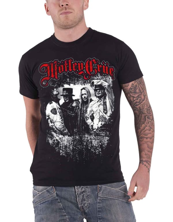 Motley Crue T Shirt Greatest Hits Band shot logo Official Mens Black