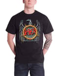 Miniatyrbild 1 av 4: Slayer T Shirt band logo silver Eagle Crossed Swords Black Mens Official