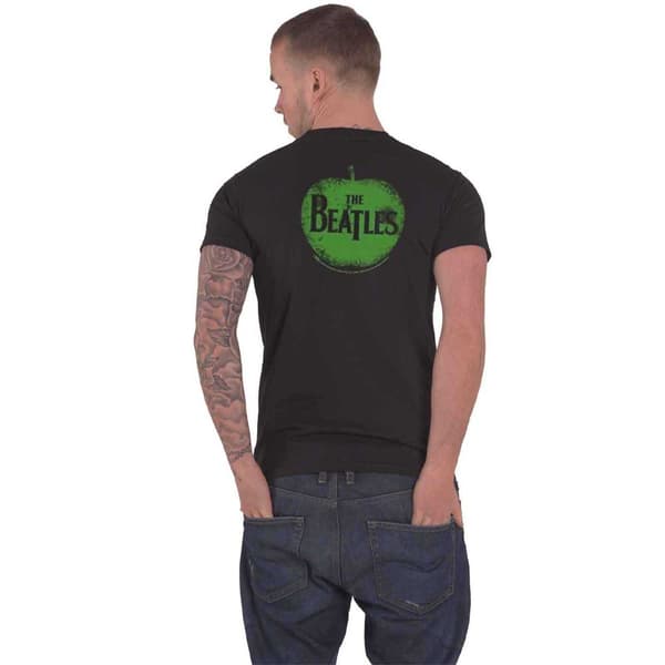 The Beatles T Shirt classic Apple Band Logo Official Mens Black