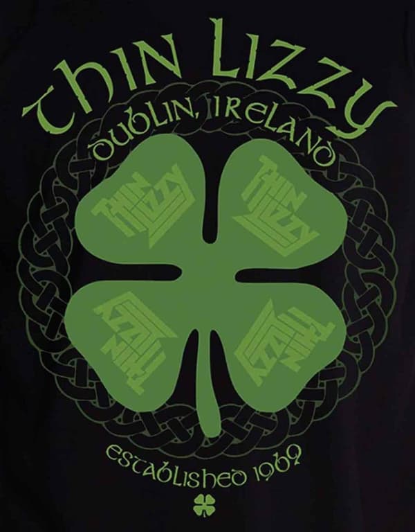 Thin Lizzy T Shirt Four Leaf Clover Band Logo Official Mens Black T Shirt