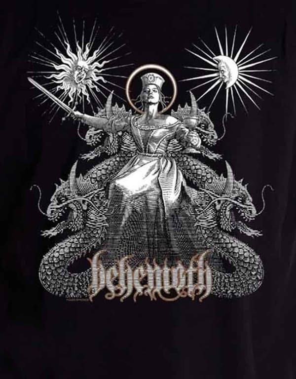 Behemoth Mens T Shirt Black Evangelion band logo Official