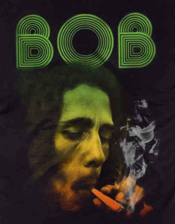 Bob Marley T Shirt Jamaican Colours Logo Official Mens Black