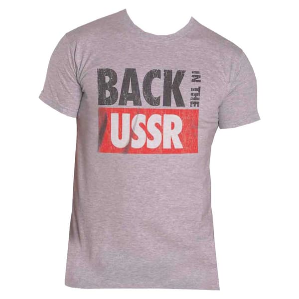 The Beatles T Shirt Back In The USSR Official Mens Grey