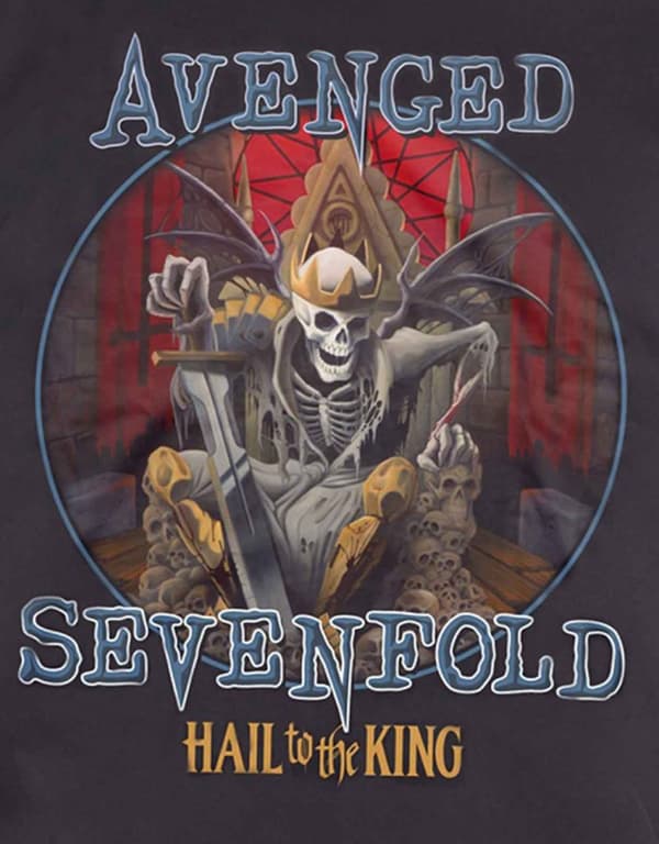 Avenged Sevenfold Mens T Shirt Black Hail to the King Deadly Rule logo Official