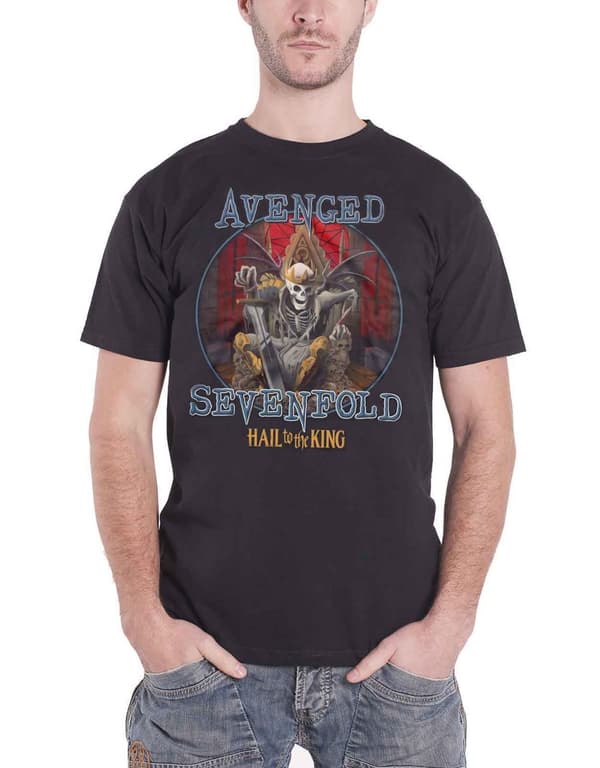 Avenged Sevenfold Mens T Shirt Black Hail to the King Deadly Rule logo Official