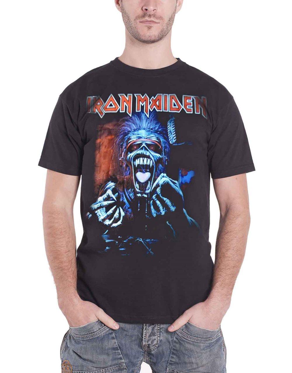 Iron Maiden T Shirt Real Dead One Album Cover Band Logo Official Mens Black