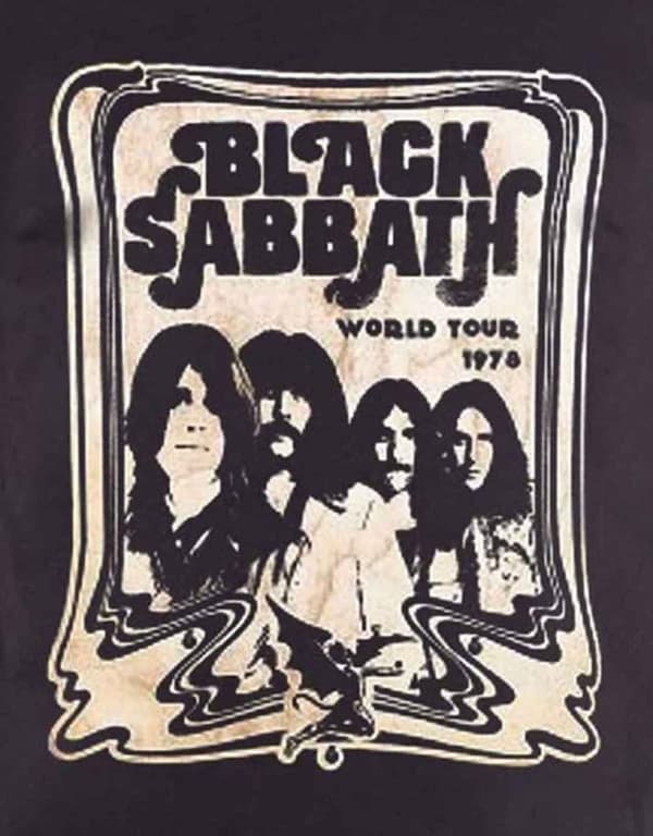 Black Sabbath World Tour 78 Group Shot Official Unisex Black T Shirt