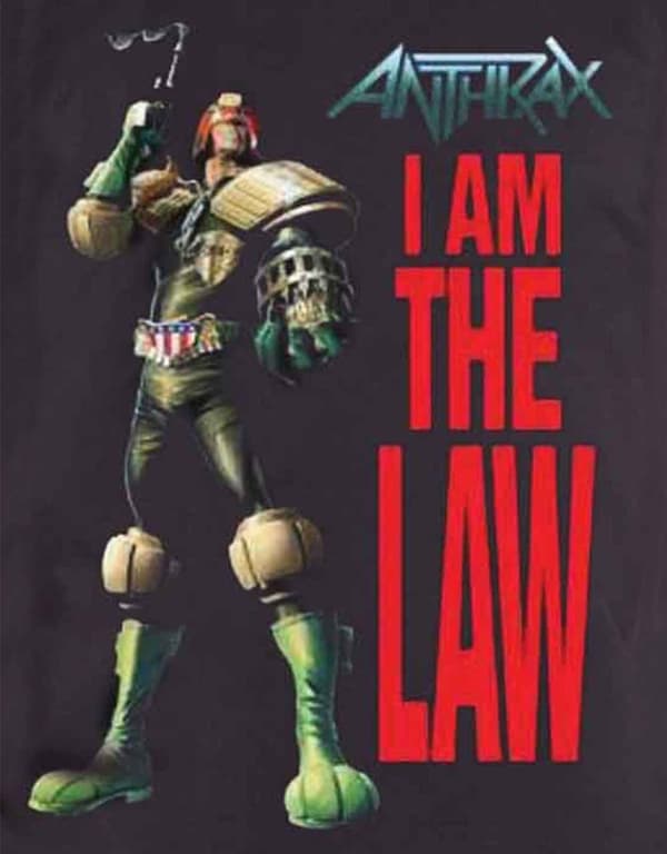 Anthrax T Shirt I Am The Law Pose band logo Official Mens Black
