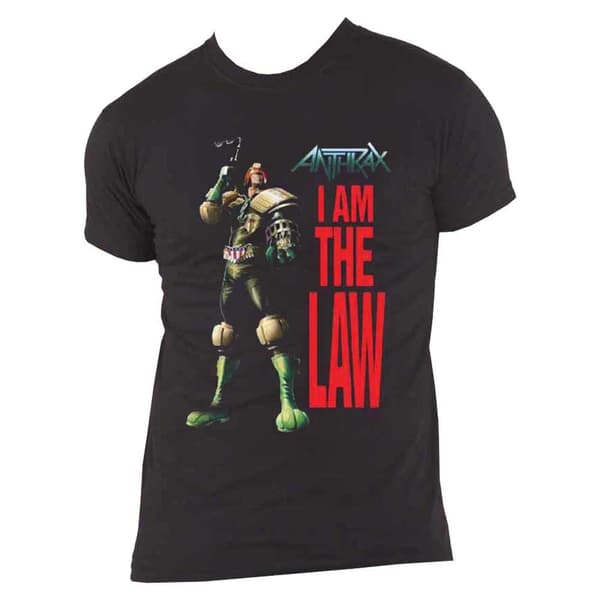 Anthrax T Shirt I Am The Law Pose band logo Official Mens Black