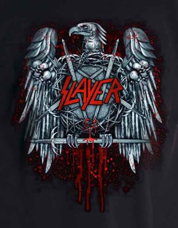 Slayer Mens T Shirt Black Ammunition Eagle Anarchy band logo Official