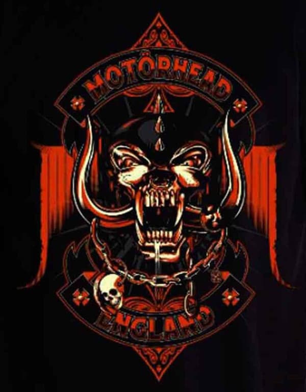 Motorhead T Shirt Orange Ace of Spades Warpig Band Logo Official Mens Black
