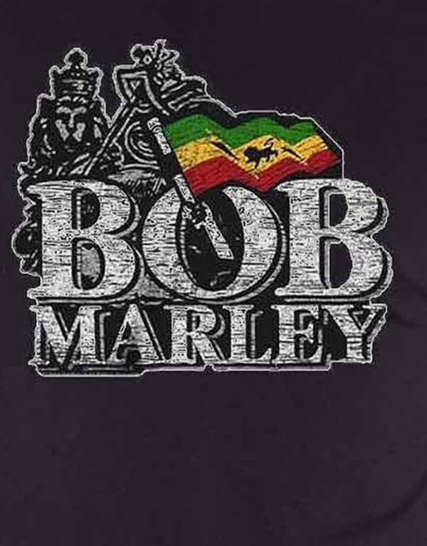 Bob Marley T Shirt Distressed Jamaica Zion Lion Logo Official Mens Black