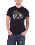 Miniatyrbild 1 av 4: Bob Marley T Shirt Distressed Jamaica Zion Lion Logo Official Mens Black