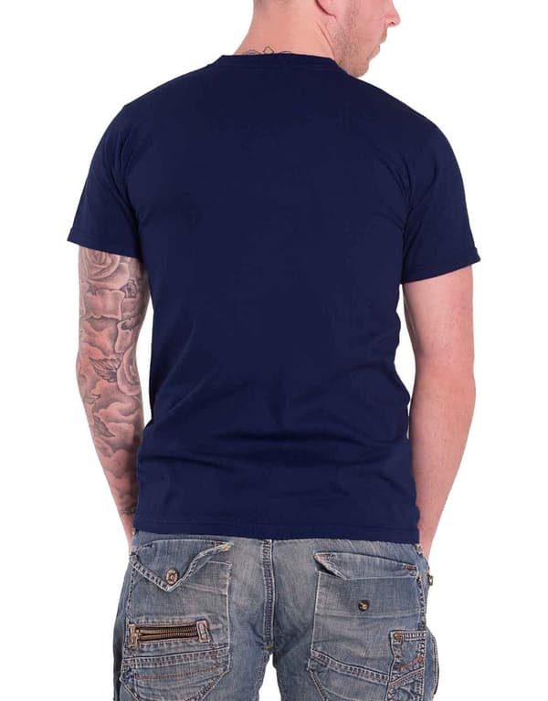 The Rolling Stones T Shirt Lick the Flag Classic Tongue Logo Official Mens Blue