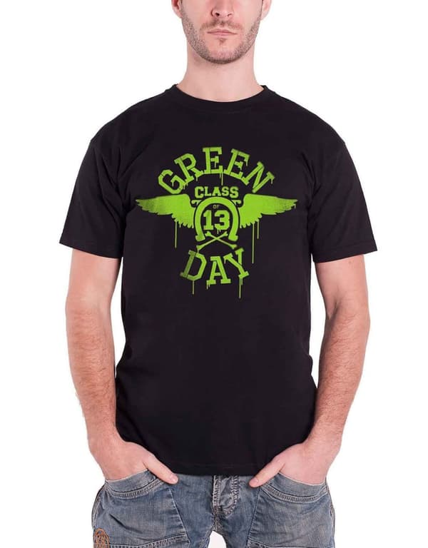 Green Day Neon Wings T Shirt Black S