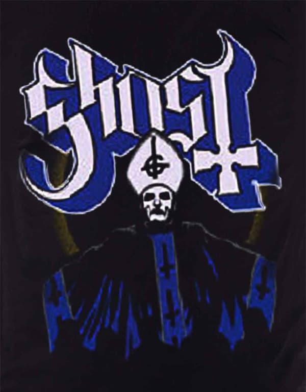 Ghost T Shirt Papa and Band Opus Band Logo Official Mens Black