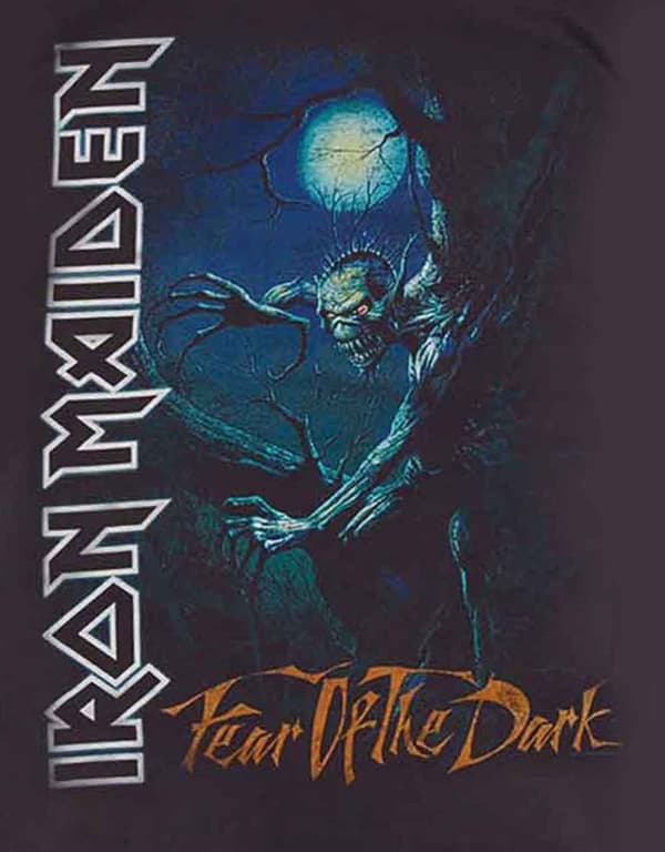 Iron Maiden T Shirt  Fear Of The Dark Tree Sprite band logo Mens Black