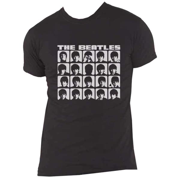 The Beatles T Shirt A Hard Days Night Mono montage Official Mens  Black