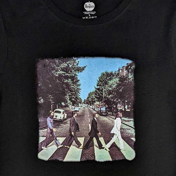 The Beatles T Shirt Abbey Road Official Womens black Skinny Fit