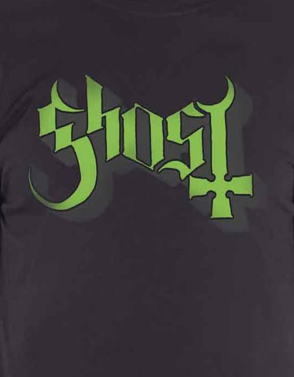 Ghost t Shirt Green Keyline Lettering Band Logo Official Mens