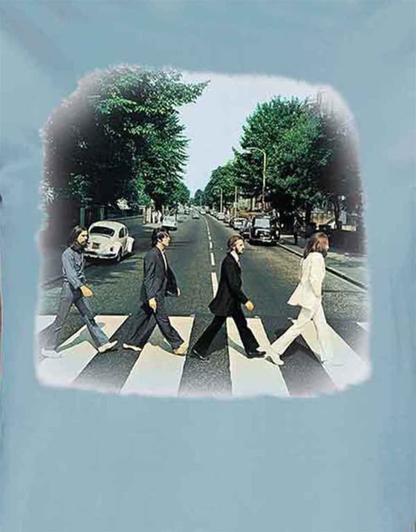 The Beatles Abbey Road Official Womens Blue Skinny Fit T Shirt