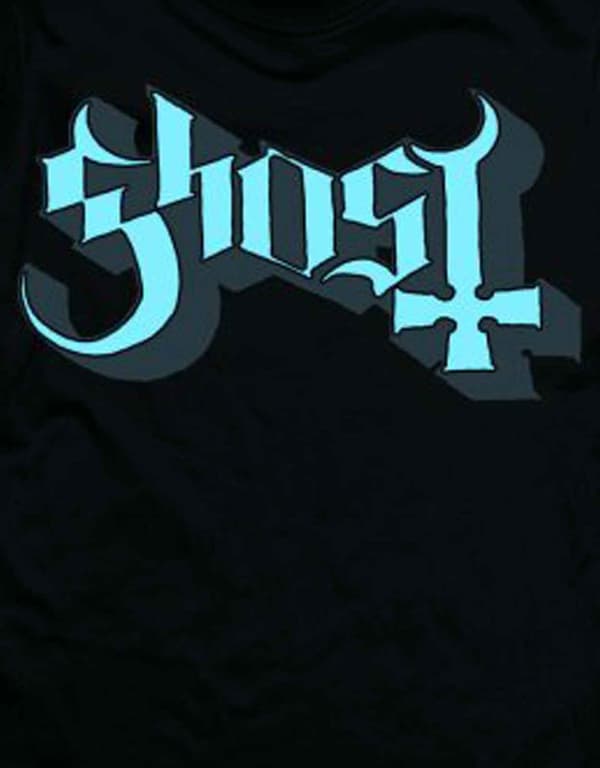 Ghost Blue Keyline Logo Official Mens Black T Shirt