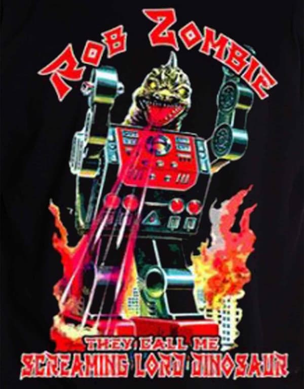 Rob Zombie Mens T Shirt Black Lord Dinosaur Robot Killer Official