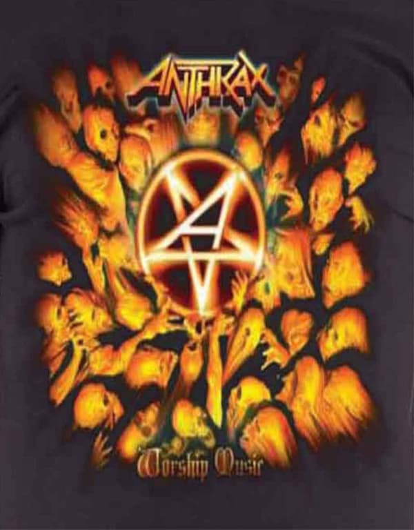 Anthrax Worship Music Official Mens Black T Shirt