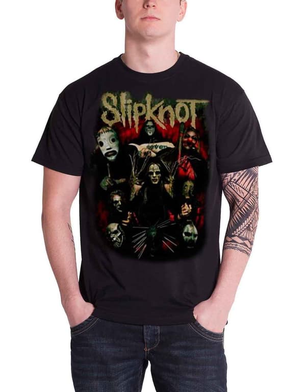 Slipknot T Shirt Come Play Dying band logo Official Mens Black Black L