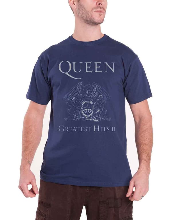 Queen Greatest Hits II Official Mens Blue T Shirt XL