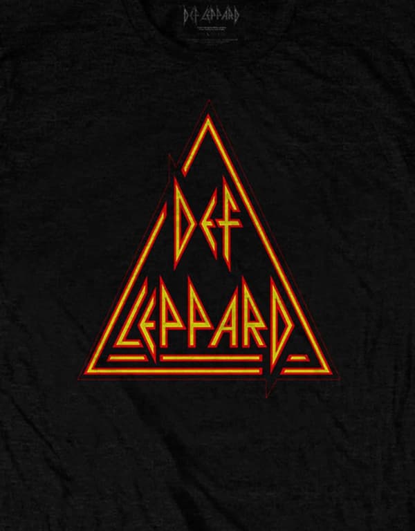 Def Leppard T Shirt Classic Triangle Band Logo Official Mens Black