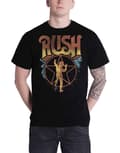 Miniatyrbild 1 av 4: Rush T Shirt 2112 Starman Gold Band Logo Official Mens Black
