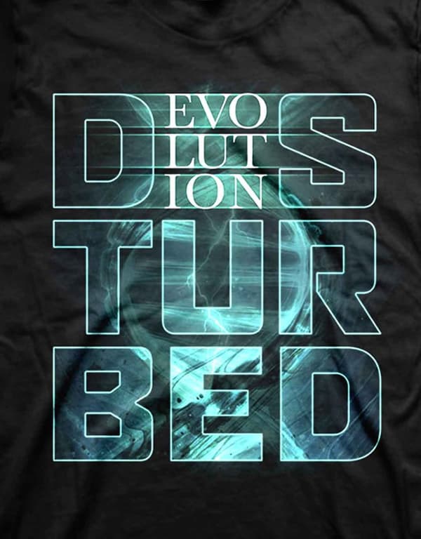 Disturbed T Shirt Evolution Band Logo Official Mens Black