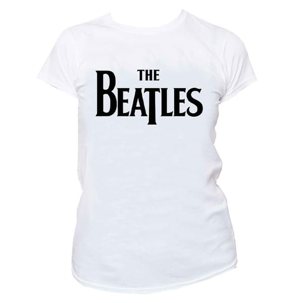 The Beatles T Shirt Drop T Logo Official Womens Skinny Fit White S