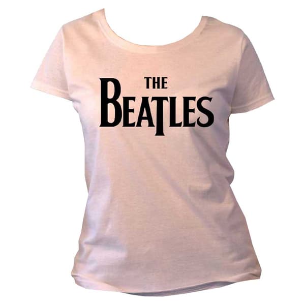 The Beatles T Shirt Drop T Logo Official Womens Skinny Fit White S